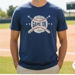 Life Is Good Navy 'Game On' Crusher Men’s Short Sleeve T-Shirt, XL